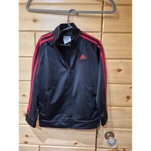 ADIDAS Youth Zip Jacket Red Black Size 6 Regular Fit Boys or Girls